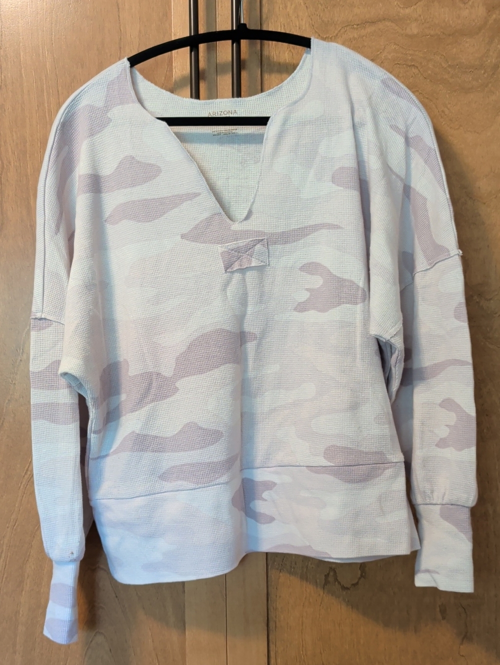 Arizona Jean Company Soft Lavender Camo Women's Pullover Sweater